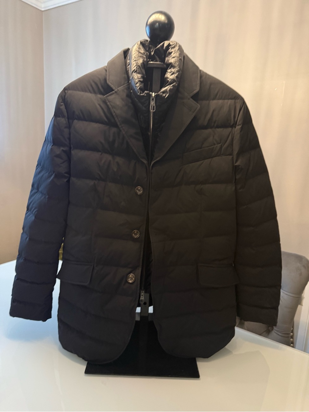 Montecore Men’s Down Puffer Blazer Jacket Black Size 54 NWT